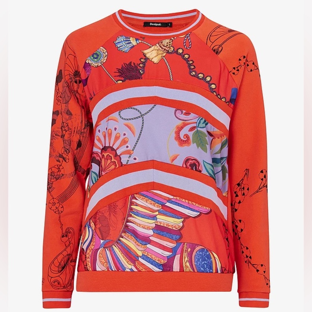Desigual Patchwork Sweatshirt Craft Crew